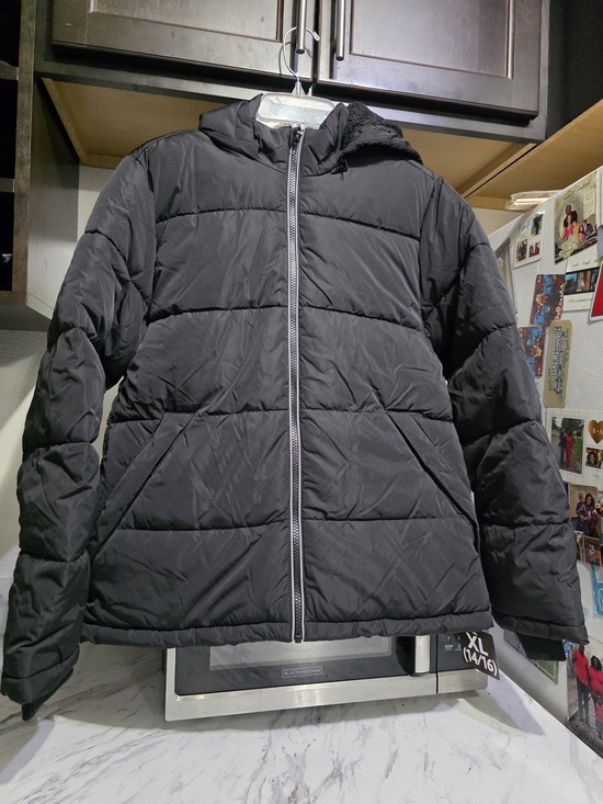 Member's Mark Other - New Members Mark Black Puffer Jacket with Hood  Youth Boys 14/16